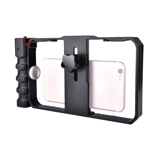 YLG0901B Vlogging Live Broadcast Smartphone Plastic Cage Video Rig Filmmaking Recording Handle Stabilizer Bracket for iPhone, Galaxy, Huawei, Xiaomi, HTC, LG, Google, and Other Smartphones(Black) by buy2fix