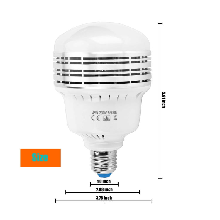 MANTOO PGL45 45W 230V 5500K 5460LM LED Light Bulb for Photography Lighting - LED Blubs & Tubes by MANTOO | Online Shopping UK | buy2fix