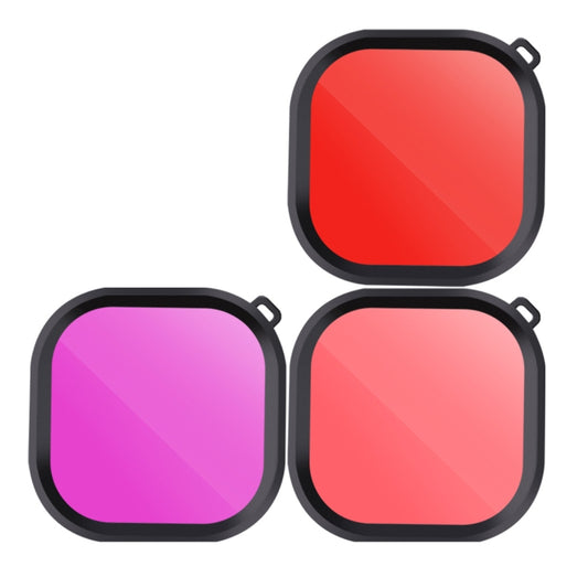 Pink Purple Red 3 Color Square Housing Diving Lens Filter Kits for GoPro HERO8 Black Original Waterproof Housing by buy2fix