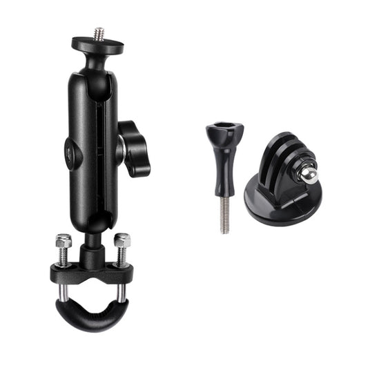 9cm Connecting Rod 20mm Ball Head Motorcycle Handlebar Fixed Mount Holder with Tripod Adapter & Screw for GoPro, Insta360, DJI and Other Action Cameras(Black) by buy2fix