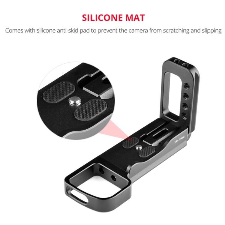 YELANGU YLG0715A 1/4 inch Vertical Shoot Quick Release L Plate Bracket Base Holder for Sony A6300 / A6000 / A6100 / A6400 / A6500 (Black) - L-Bracket by YELANGU | Online Shopping UK | buy2fix