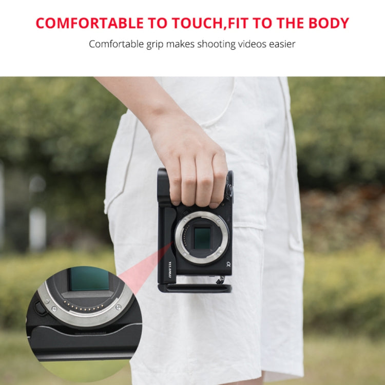 YELANGU YLG0715A 1/4 inch Vertical Shoot Quick Release L Plate Bracket Base Holder for Sony A6300 / A6000 / A6100 / A6400 / A6500 (Black) - L-Bracket by YELANGU | Online Shopping UK | buy2fix