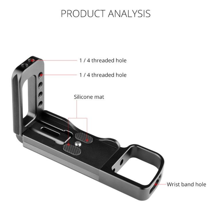 YELANGU YLG0715A 1/4 inch Vertical Shoot Quick Release L Plate Bracket Base Holder for Sony A6300 / A6000 / A6100 / A6400 / A6500 (Black) - L-Bracket by YELANGU | Online Shopping UK | buy2fix