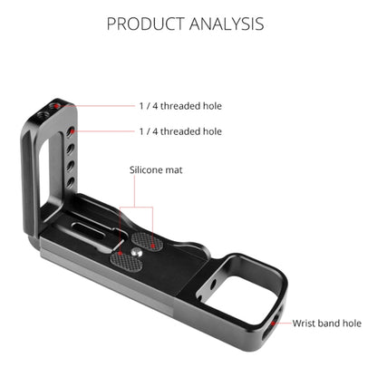 YELANGU YLG0715A 1/4 inch Vertical Shoot Quick Release L Plate Bracket Base Holder for Sony A6300 / A6000 / A6100 / A6400 / A6500 (Black) - L-Bracket by YELANGU | Online Shopping UK | buy2fix