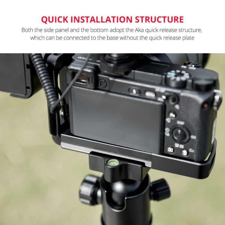 YELANGU YLG0715A 1/4 inch Vertical Shoot Quick Release L Plate Bracket Base Holder for Sony A6300 / A6000 / A6100 / A6400 / A6500 (Black) - L-Bracket by YELANGU | Online Shopping UK | buy2fix