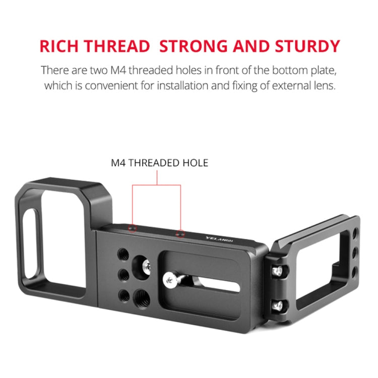 YELANGU CL6 YLG0712A Vertical Shoot Quick Release L Plate Bracket Base Holder for Sony A9 (ILCE-9) / A7 III/ A7R III(Black) - L-Bracket by YELANGU | Online Shopping UK | buy2fix