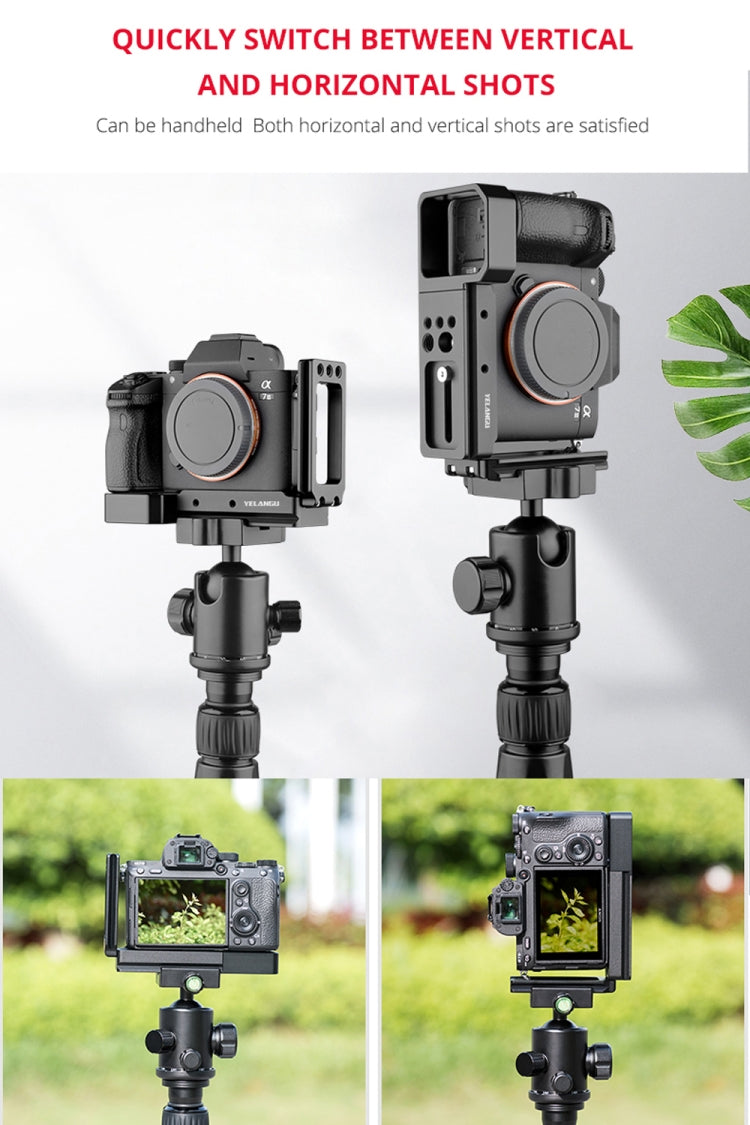 YELANGU CL6 YLG0712A Vertical Shoot Quick Release L Plate Bracket Base Holder for Sony A9 (ILCE-9) / A7 III/ A7R III(Black) - L-Bracket by YELANGU | Online Shopping UK | buy2fix