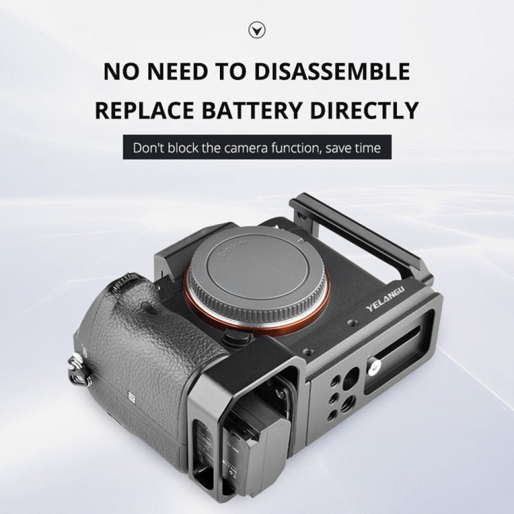 YELANGU CL6 YLG0712A Vertical Shoot Quick Release L Plate Bracket Base Holder for Sony A9 (ILCE-9) / A7 III/ A7R III(Black) - L-Bracket by YELANGU | Online Shopping UK | buy2fix