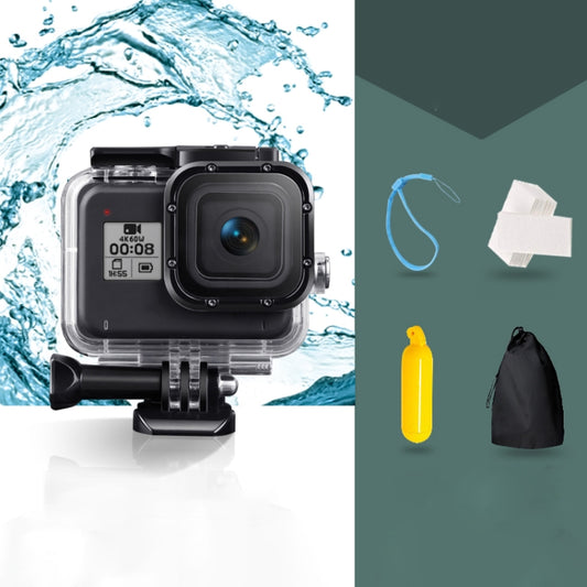 For GoPro HERO8 Black 45m Waterproof Housing Protective Case with Buckle Basic Mount & Screw & Floating Bobber Grip & Strap & Anti-Fog Inserts(Transparent) by buy2fix