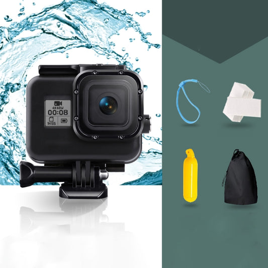 For GoPro HERO8 Black 45m Waterproof Housing Protective Case with Buckle Basic Mount & Screw & Floating Bobber Grip & Strap & Anti-Fog Inserts(Black) by buy2fix