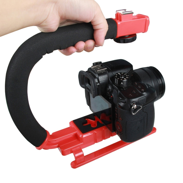 YELANGU S2-3 YLG0106B-C C-shaped Video Handle DV Bracket Stabilizer for All SLR Cameras and Home DV Camera(Red) - Camera Stabilizer by YELANGU | Online Shopping UK | buy2fix