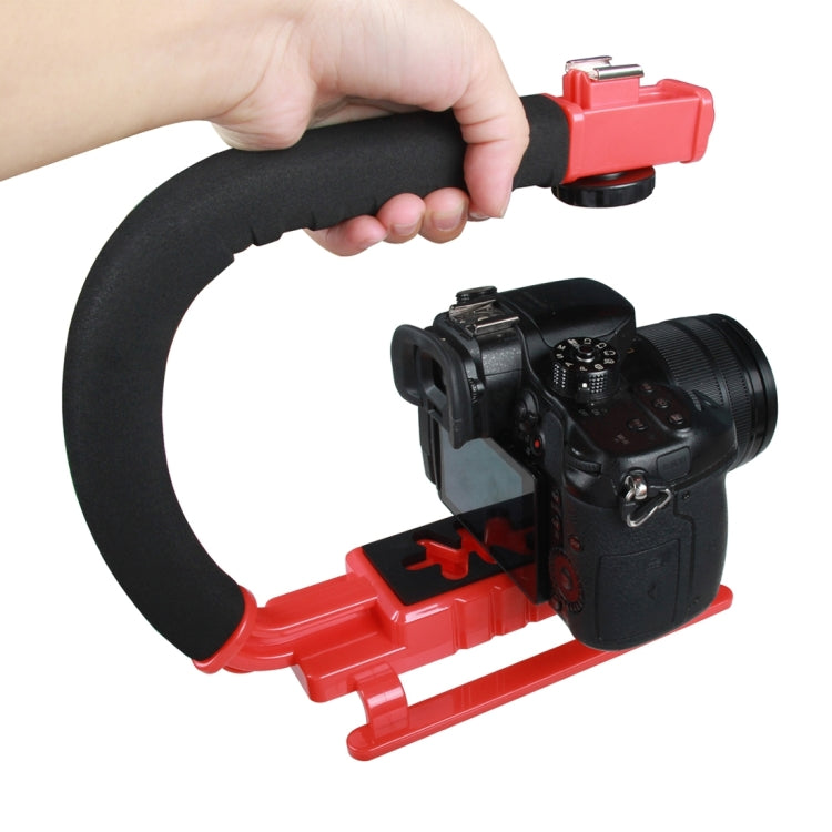 YELANGU S2-3 YLG0106B-C C-shaped Video Handle DV Bracket Stabilizer for All SLR Cameras and Home DV Camera(Red) - Camera Stabilizer by YELANGU | Online Shopping UK | buy2fix