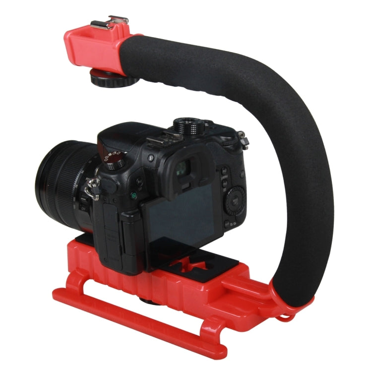 YELANGU S2-3 YLG0106B-C C-shaped Video Handle DV Bracket Stabilizer for All SLR Cameras and Home DV Camera(Red) - Camera Stabilizer by YELANGU | Online Shopping UK | buy2fix