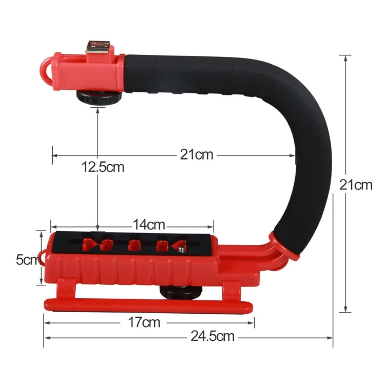YELANGU S2-3 YLG0106B-C C-shaped Video Handle DV Bracket Stabilizer for All SLR Cameras and Home DV Camera(Red) - Camera Stabilizer by YELANGU | Online Shopping UK | buy2fix