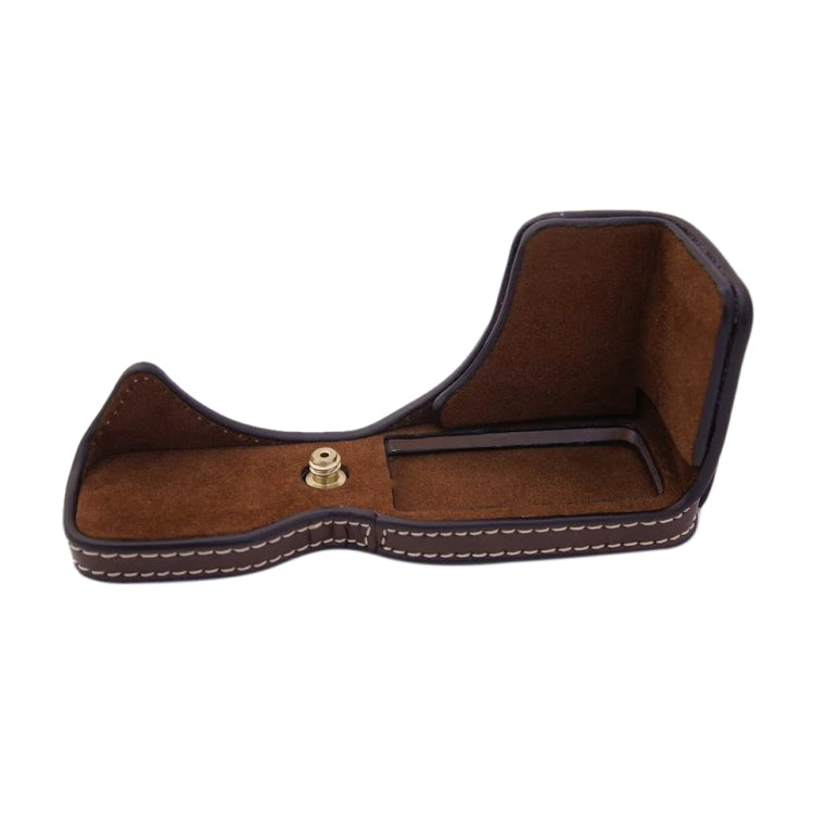 1/4 inch Thread PU Leather Camera Half Case Base for Canon EOS M100 (Brown) by buy2fix