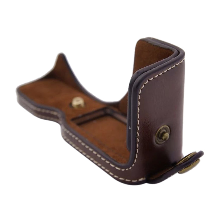 1/4 inch Thread PU Leather Camera Half Case Base for Canon EOS M100 (Brown) by buy2fix