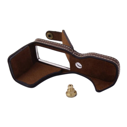 1/4 inch Thread PU Leather Camera Half Case Base for Canon EOS M100 (Coffee) by buy2fix