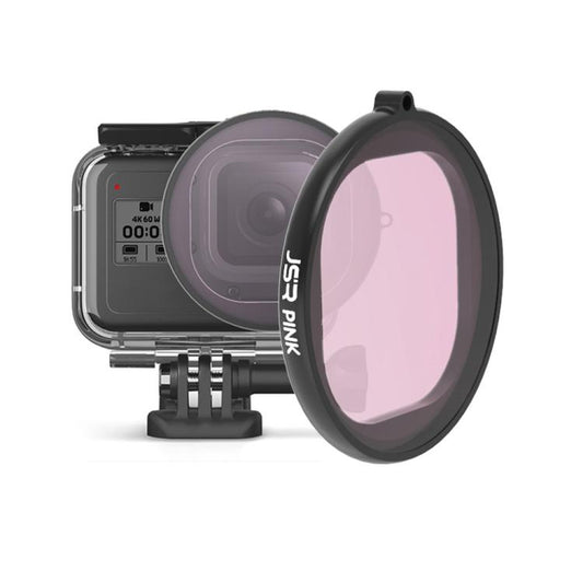 JSR Round Housing Diving Color Lens Filter for GoPro HERO8 Black(Pink) by JSR