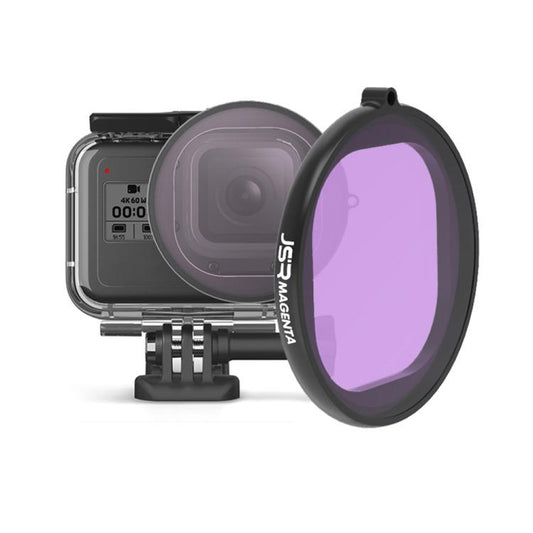 JSR Round Housing Diving Color Lens Filter for GoPro HERO8 Black(Purple) by JSR