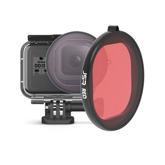 JSR Round Housing Diving Color Lens Filter for GoPro HERO8 Black(Red) by JSR