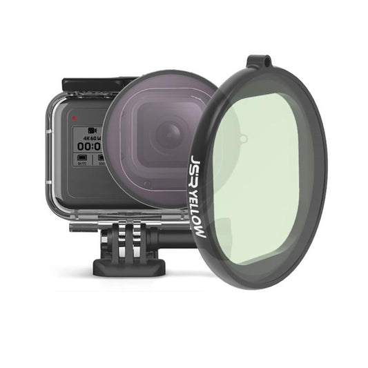 JSR Round Housing Diving Color Lens Filter for GoPro HERO8 Black(Yellow) by JSR