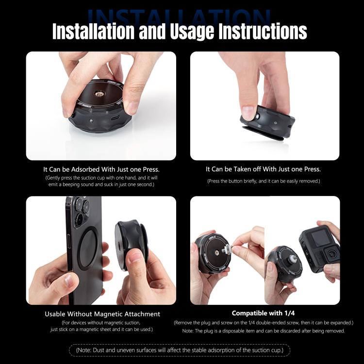 STARTRC Universal Electric Magnetic Suction Cup Mount (Black) - Mount & Holder by STARTRC | Online Shopping UK | buy2fix