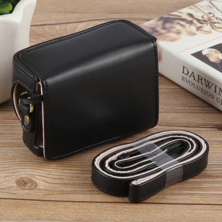 For Sony ZV-1F Vlog Camera Full Body Leather Camera Case Bag with Strap (Black) by buy2fix