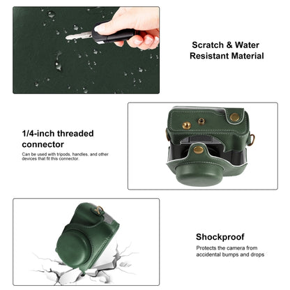 For Sony ZV-1F Vlog Camera Full Body Leather Camera Case Bag with Strap (Green) by buy2fix