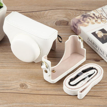 For Sony ZV-1F Vlog Camera Full Body Leather Camera Case Bag with Strap (White) by buy2fix