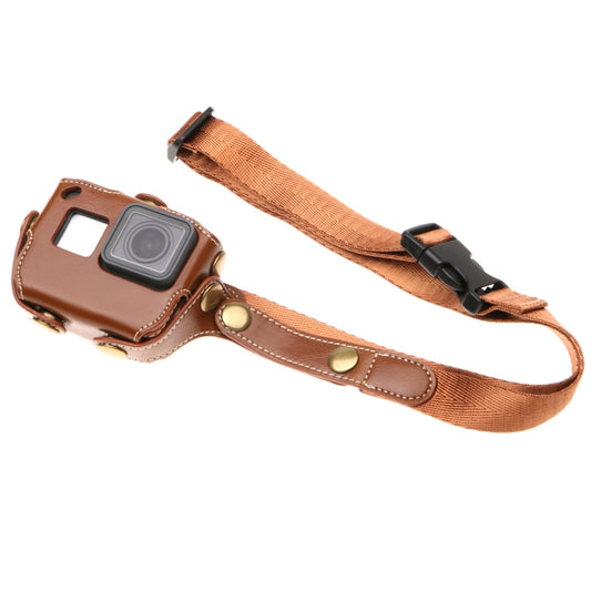 For GoPro HERO7 Black /6 /5 PU Leather Housing Case with Neck Strap & Buttons(Coffee) by buy2fix