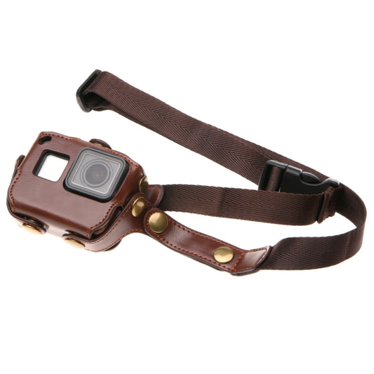 For GoPro HERO7 Black /6 /5 PU Leather Housing Case with Neck Strap & Buttons(Brown) by buy2fix