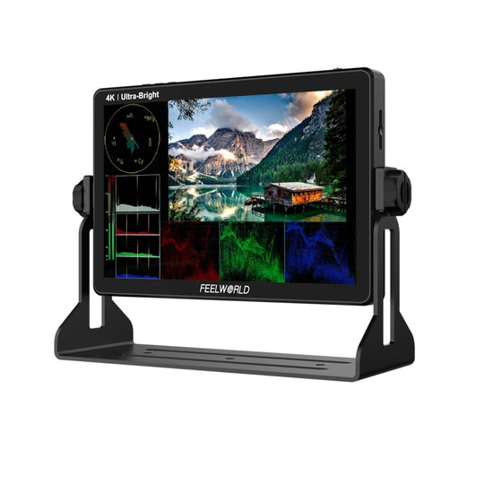 FEELWORLD LUT11H 10.1 Inch Ultra Bright 2000nit DSLR Camera Field Monitor Touch Screen 4K HDMI F970 External Power and Install Kit (US Plug)
