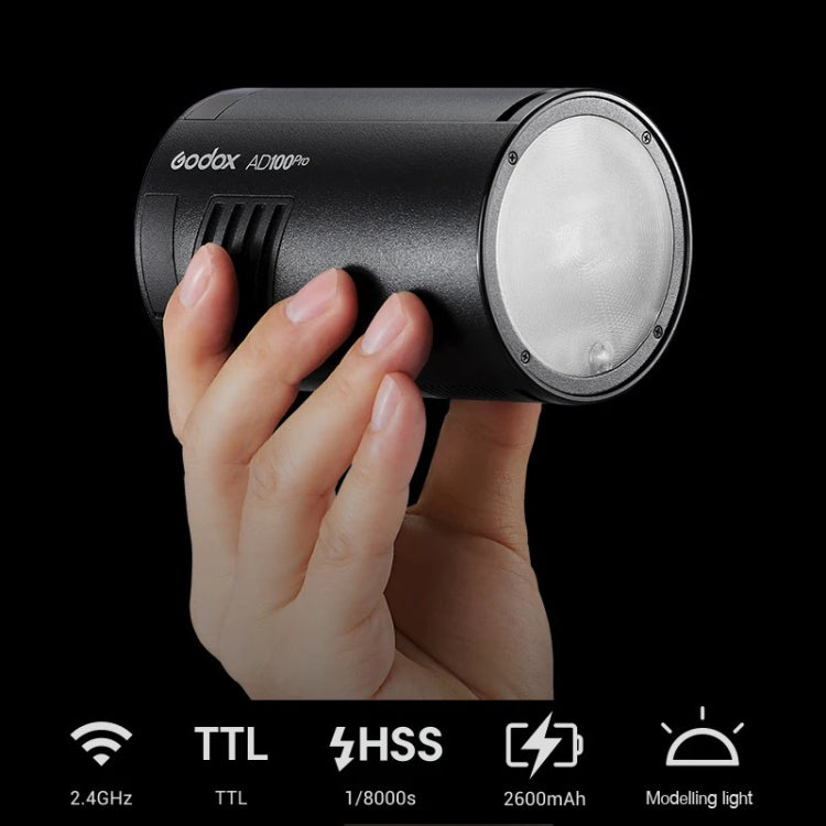 Godox AD100Pro 100Ws Pocket Flash Outdoor Speedlite Light &#8203;Kits (Black) - Shoe Mount Flashes by Godox | Online Shopping UK | buy2fix