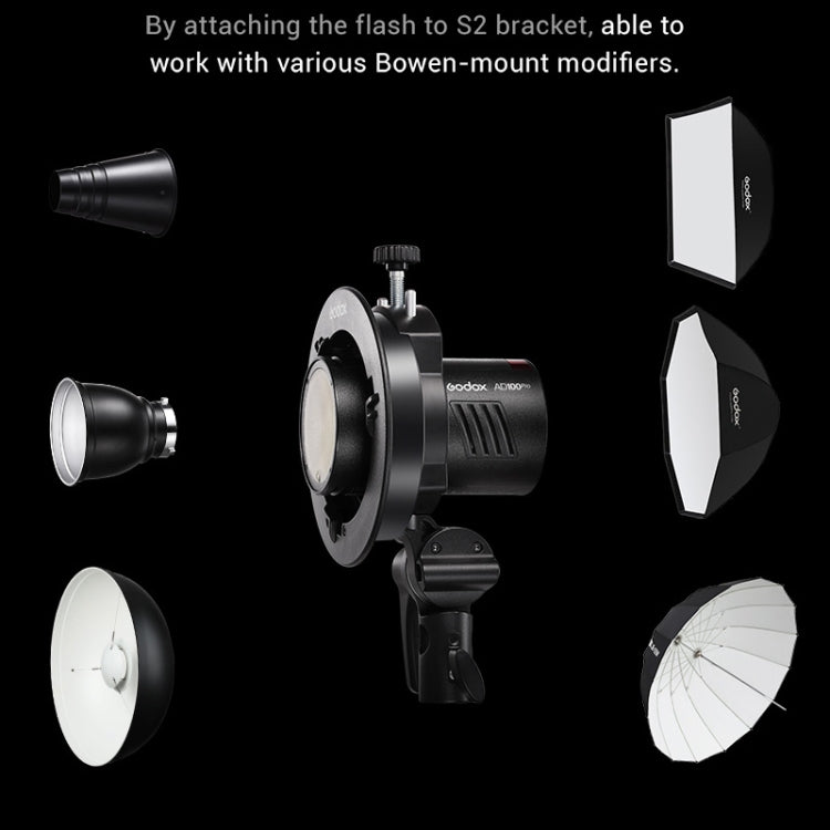 Godox AD100Pro 100Ws Pocket Flash Outdoor Speedlite Light &#8203;Kits (Black) - Shoe Mount Flashes by Godox | Online Shopping UK | buy2fix