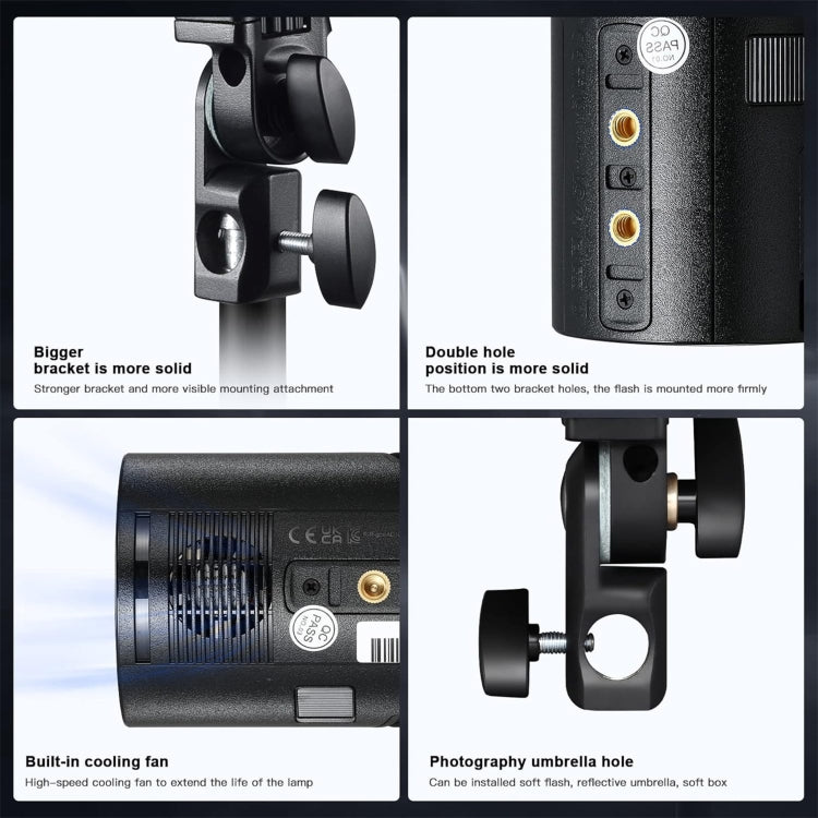 Godox AD100Pro 100Ws Pocket Flash Outdoor Speedlite Light &#8203;Kits (Black) - Shoe Mount Flashes by Godox | Online Shopping UK | buy2fix