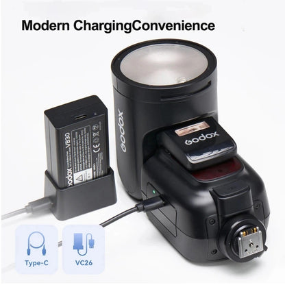 Godox V1Pro TTL Li-ion Round Head Camera Flash Light (Black) - Shoe Mount Flashes by Godox | Online Shopping UK | buy2fix