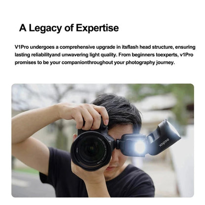 Godox V1Pro TTL Li-ion Round Head Camera Flash Light (Black) - Shoe Mount Flashes by Godox | Online Shopping UK | buy2fix