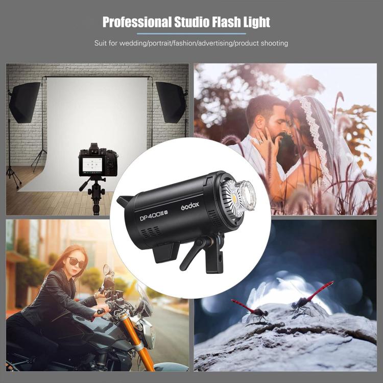 Godox DP400III-V Studio Flash Photo Light 400Ws 2.4G Wireless X System Bowens Mount Light (US Plug) - Shoe Mount Flashes by Godox | Online Shopping UK | buy2fix