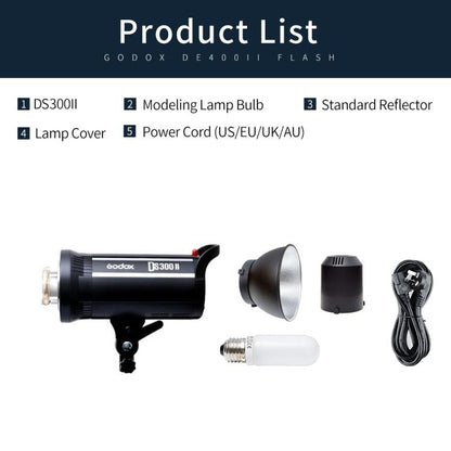 Godox DS300II 300Ws Studio Flash Light Strobe Lamp Head Bowens Mount Speedlight (UK Plug) - Shoe Mount Flashes by Godox | Online Shopping UK | buy2fix