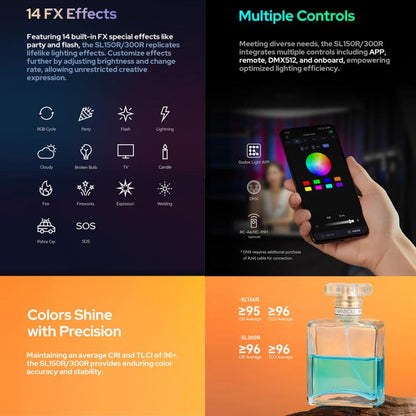 Godox SL150R RGB LED Video Light 165W CRI/TLCI 97+ COB Monolight Bowens Mount Studio Photo Light (US Plug) - Shoe Mount Flashes by Godox | Online Shopping UK | buy2fix