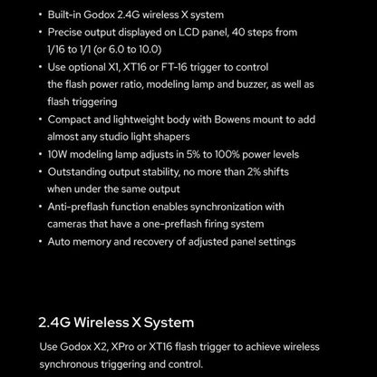 Godox SK400II-V Studio Flash Photo Light 400Ws Bowens Mount Monolight Light (UK Plug) - Shoe Mount Flashes by Godox | Online Shopping UK | buy2fix