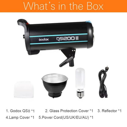 Godox QS1200II Strobe Studio Flash Light 1200Ws Bowens Mount High Speed Flash (EU Plug) - Shoe Mount Flashes by Godox | Online Shopping UK | buy2fix