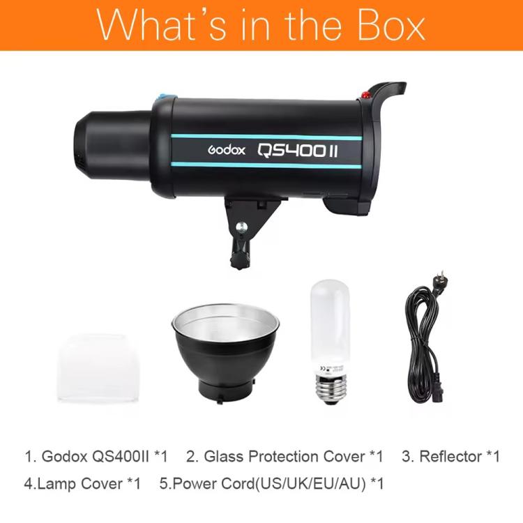 Godox QS400II Strobe Studio Flash Light 400Ws Bowens Mount High Speed Flash (AU Plug) - Shoe Mount Flashes by Godox | Online Shopping UK | buy2fix