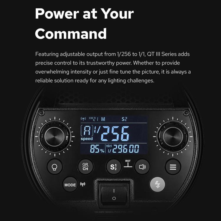 Godox QT1200III Quicker Studio Flash Light 1200Ws Bowens Mount High Speed Flash (EU Plug) - Shoe Mount Flashes by Godox | Online Shopping UK | buy2fix