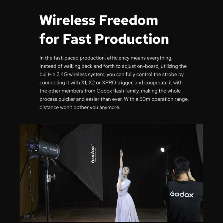 Godox QT1200III Quicker Studio Flash Light 1200Ws Bowens Mount High Speed Flash (AU Plug) - Shoe Mount Flashes by Godox | Online Shopping UK | buy2fix