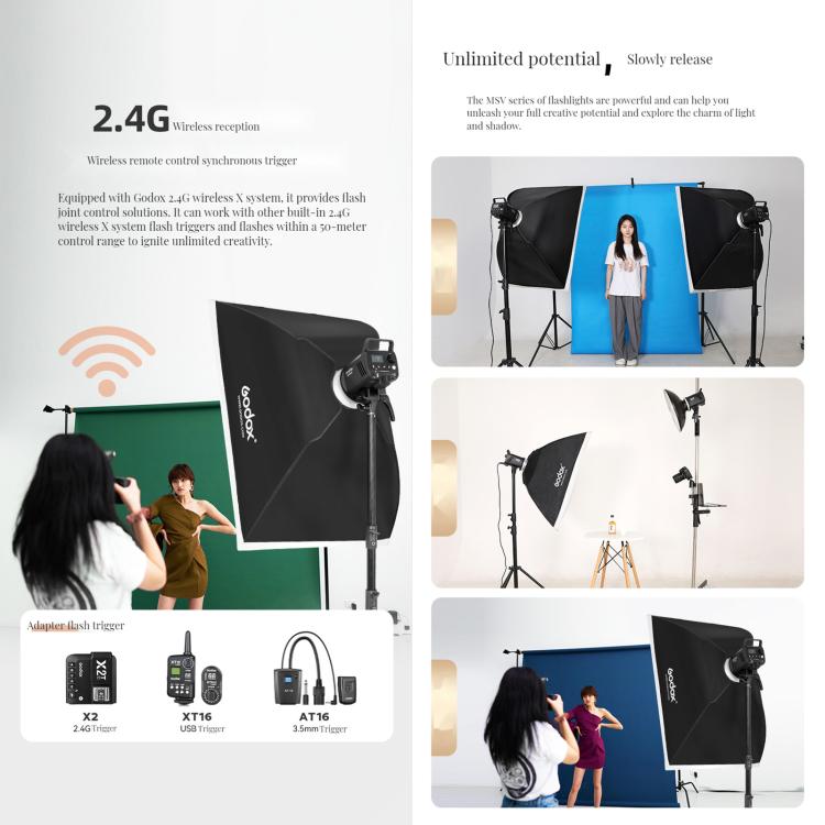 Godox MS200-V Studio Flash Light 200Ws Bowens Mount Strobe Light with Lamp Cover (UK Plug) - Shoe Mount Flashes by Godox | Online Shopping UK | buy2fix