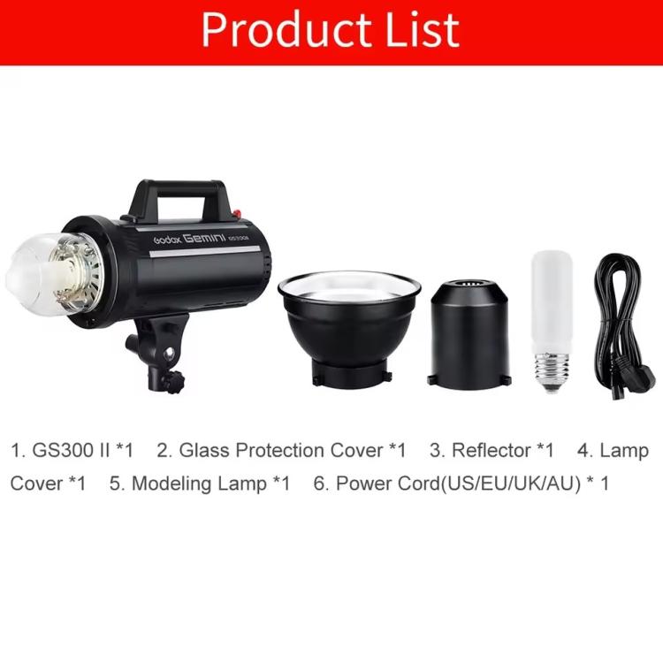 Godox Gemini GS300II Studio Flash Light 300Ws Bowens Mount Strobe Flash (UK Plug) - Shoe Mount Flashes by Godox | Online Shopping UK | buy2fix