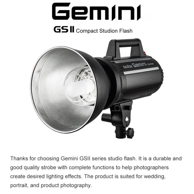 Godox Gemini GS300II Studio Flash Light 300Ws Bowens Mount Strobe Flash (US Plug) - Shoe Mount Flashes by Godox | Online Shopping UK | buy2fix