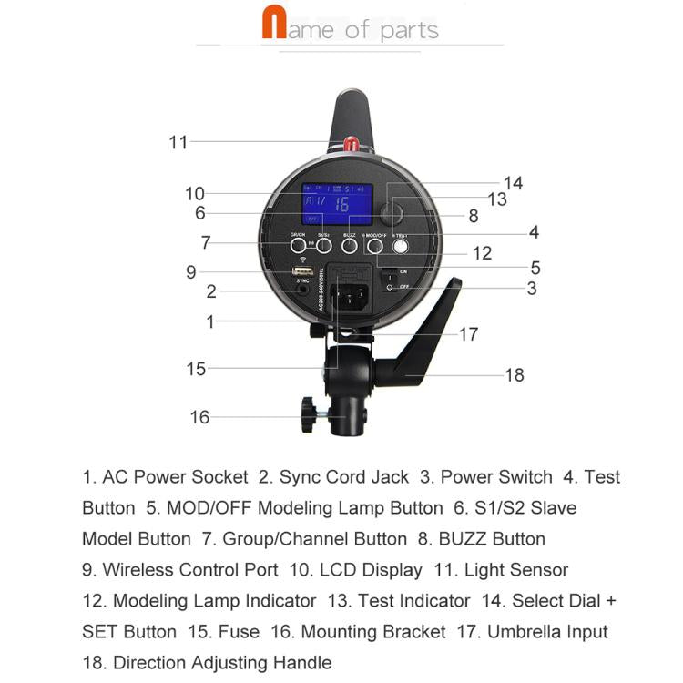 Godox Gemini GS300II Studio Flash Light 300Ws Bowens Mount Strobe Flash (AU Plug) - Shoe Mount Flashes by Godox | Online Shopping UK | buy2fix