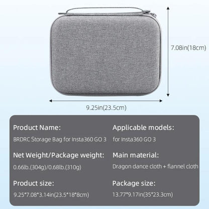 For Insta360 GO 3 / GO 3S BRDRC Portable Storage Box Case (Grey) - Case & Bags by BRDRC | Online Shopping UK | buy2fix